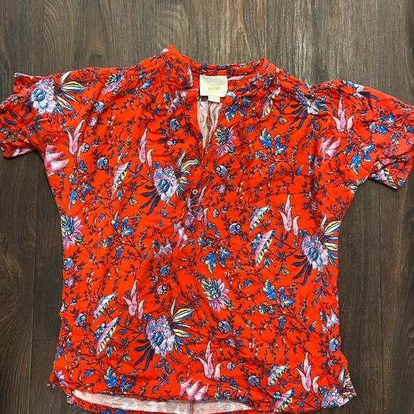 Anthropologie Maeve red blouse. Size M. - Picture 3 of 7